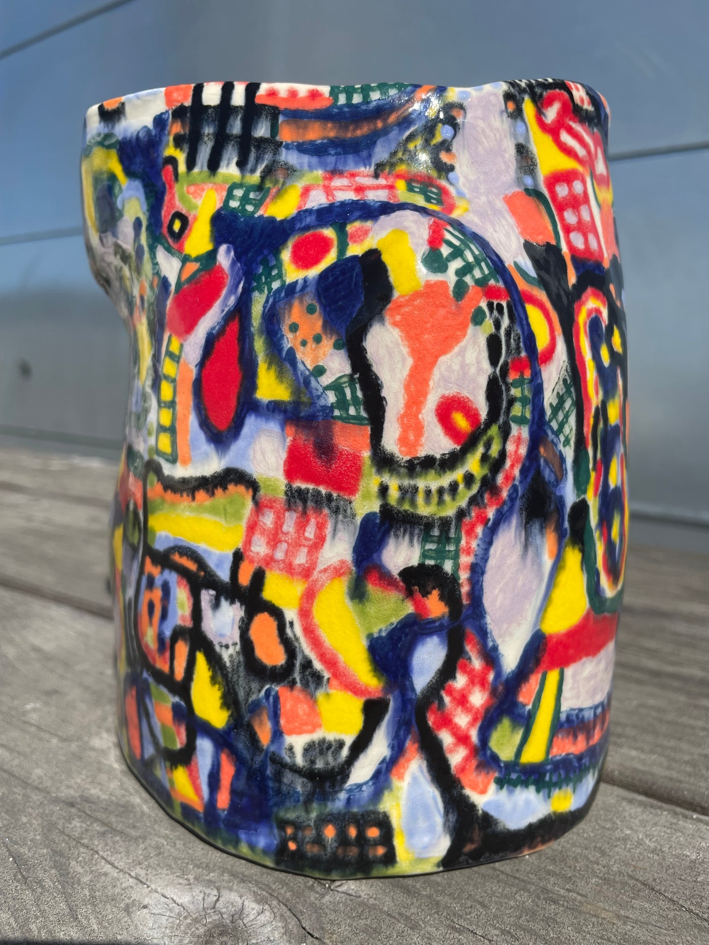 Vase / Hand-built & Hand-painted