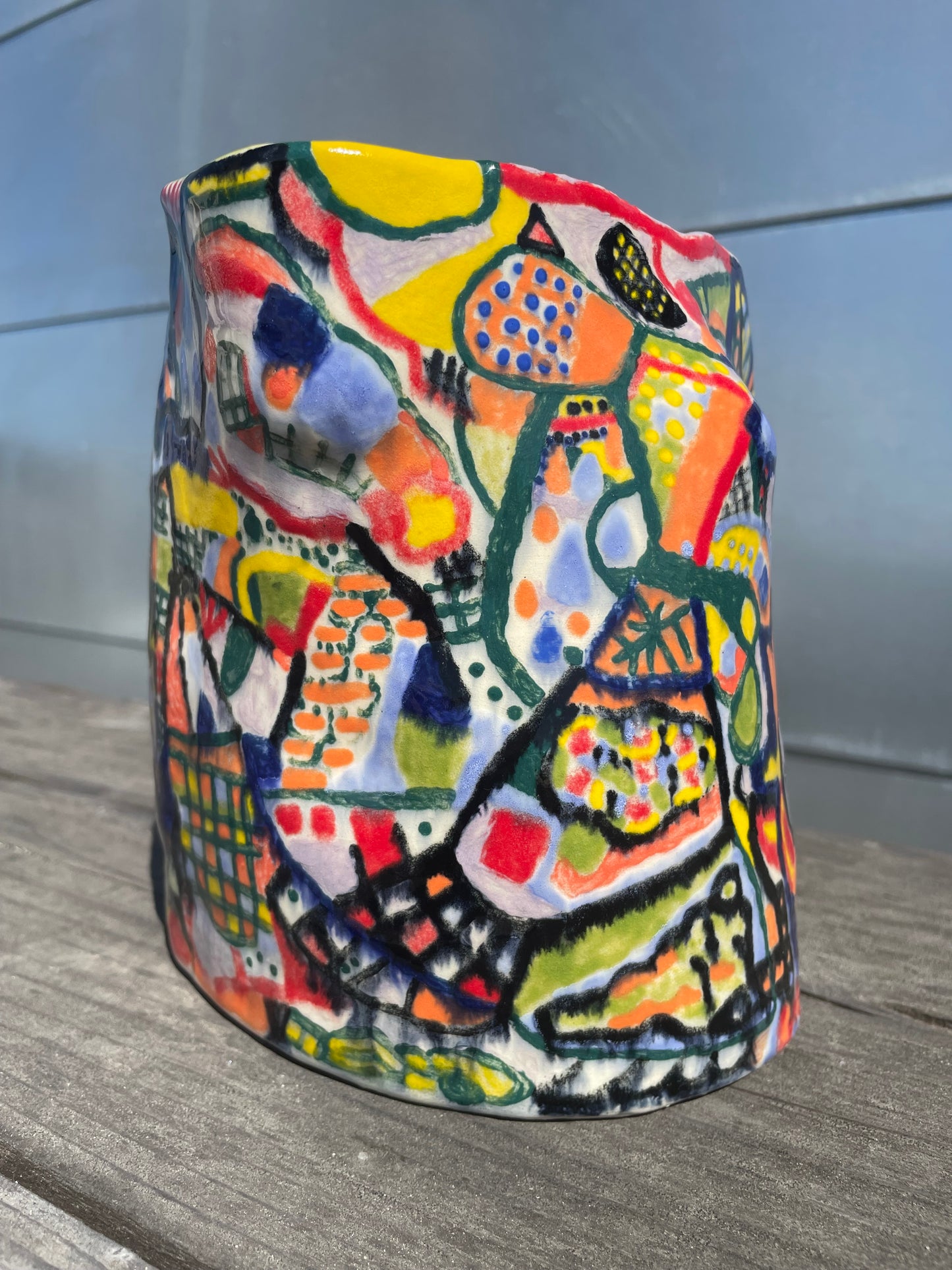 Vase / Hand-built & Hand-painted