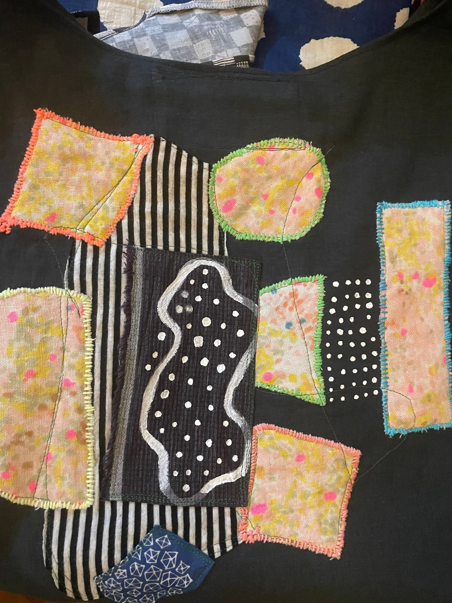 Juniper Tee / "colorful contemplation in the night"/ one-of-a-kind